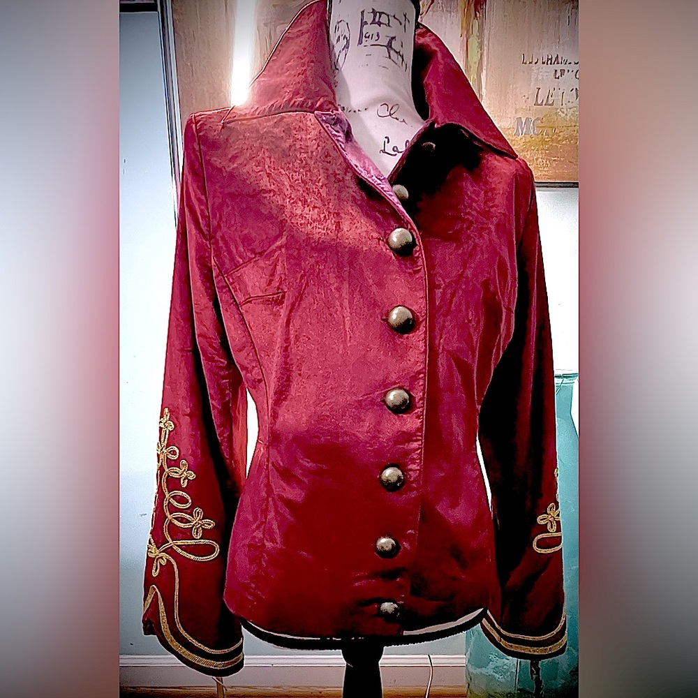 Voyage”Passion”90’s London-Vogue Couture velvet US 10/IT44/Blazer/Mint🤩RARE!!